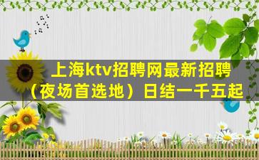 上海ktv招聘网最新招聘（夜场首选地）日结一千五起