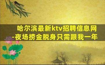 哈尔滨最新ktv招聘信息网-夜场捞金脱身只需跟我一年