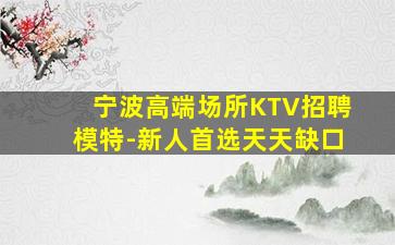 宁波高端场所KTV招聘模特-新人首选天天缺口