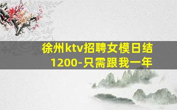 徐州ktv招聘女模日结1200-只需跟我一年